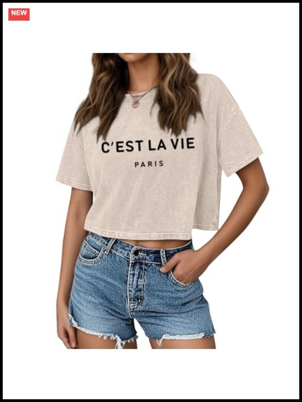 Acid Wash Cotton Cropped Graphic Tee Vintage Streetwear Loose Fit Women